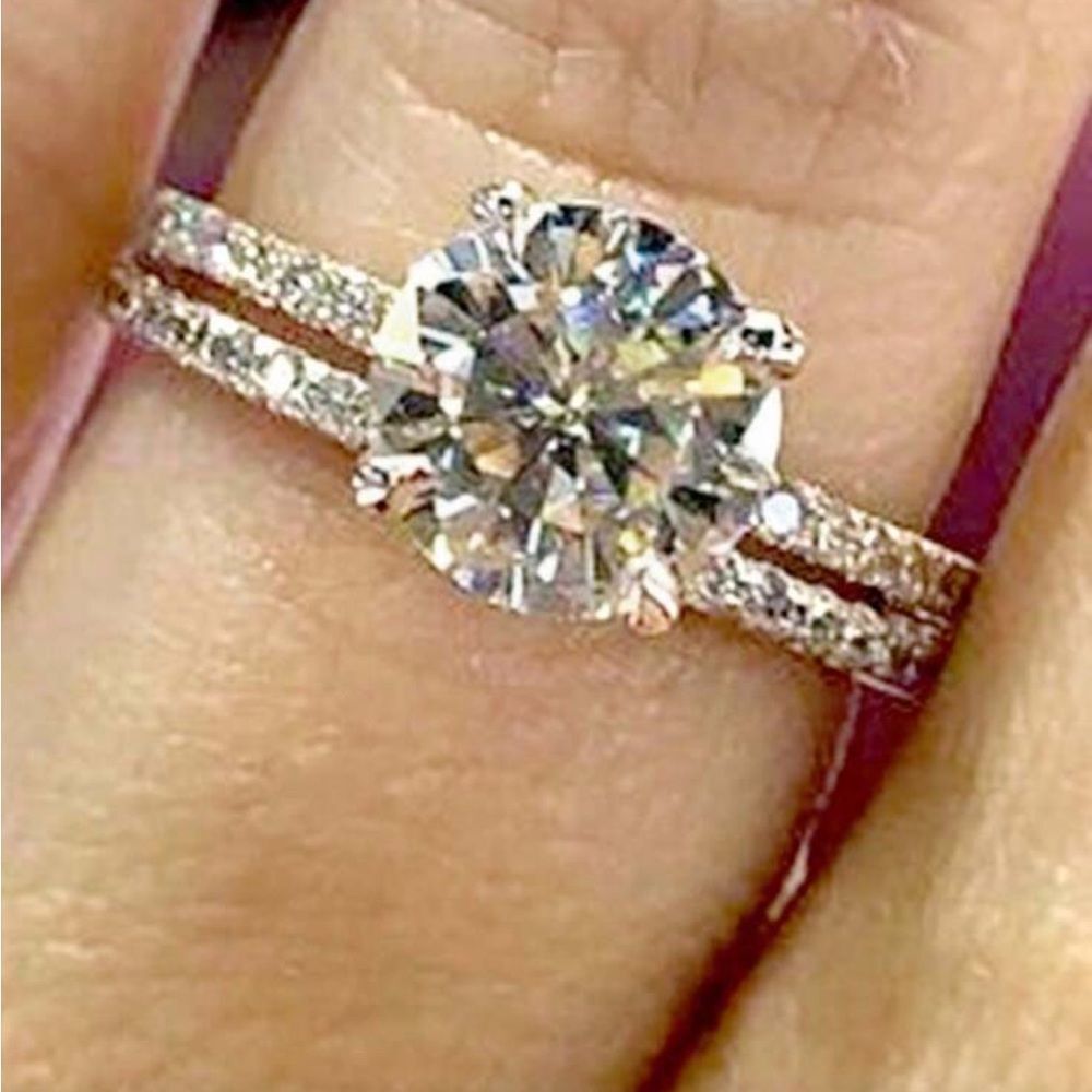 Simulated Diamond Engagement & Band Set Size 6